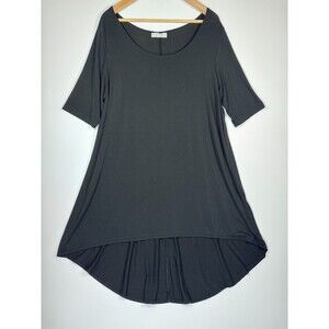 Bryn Walker Dress XL‎ Black Short Sleeve Stretch Jersey Made in USA Lagenlook